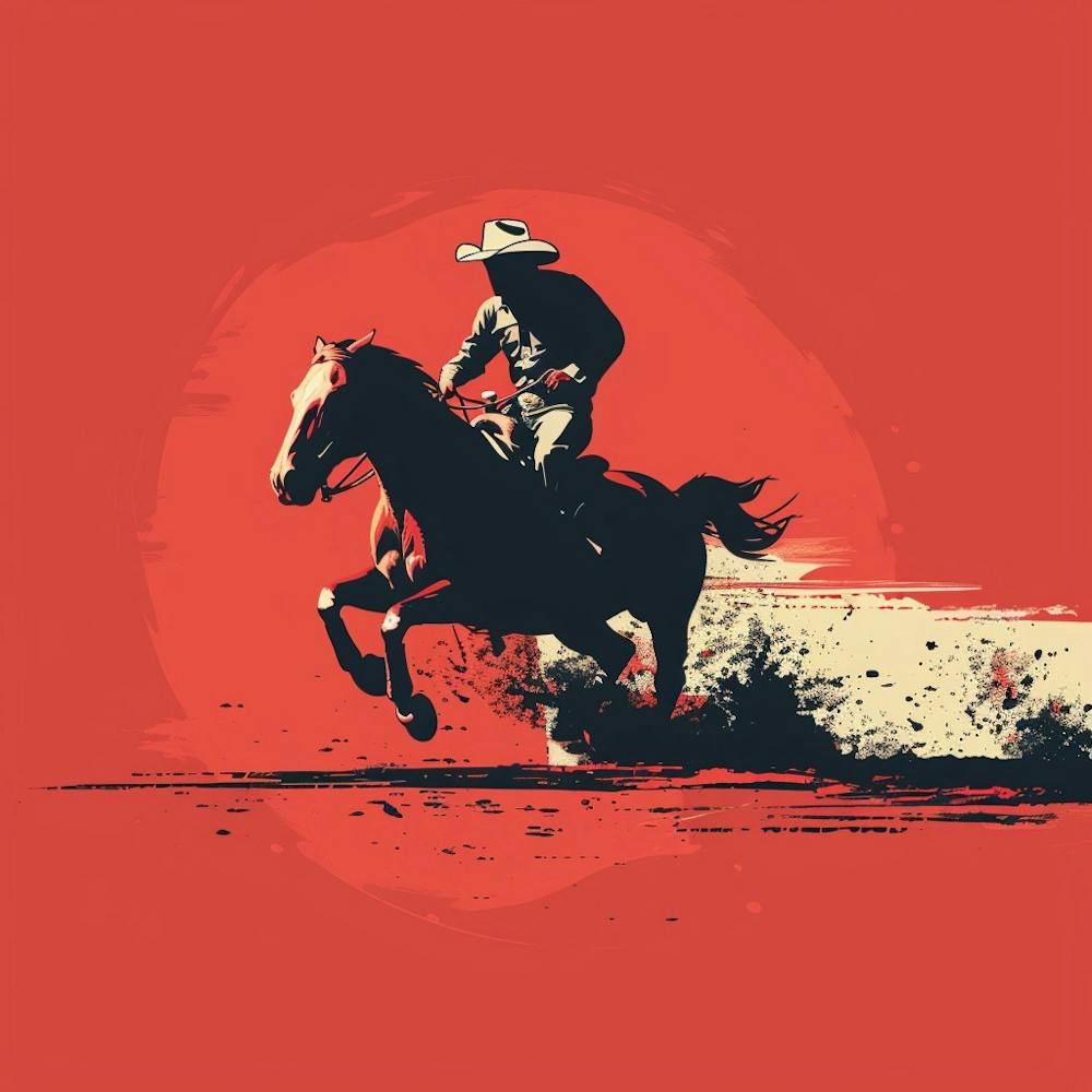 Cowboy Riding A Horse