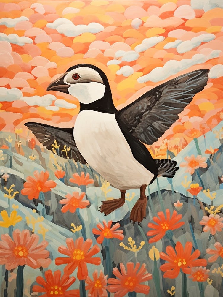 Penguin 2 Detailed Bird Painting