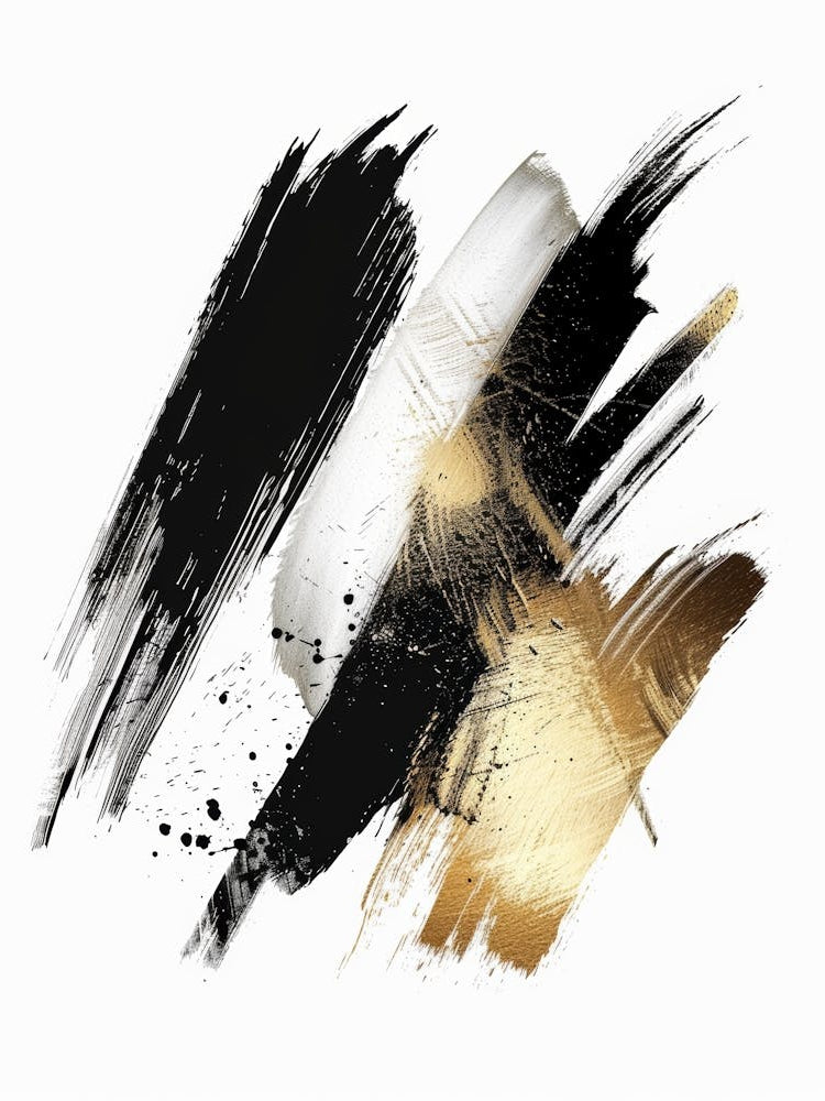 Black And Gold Brushstrokes 5