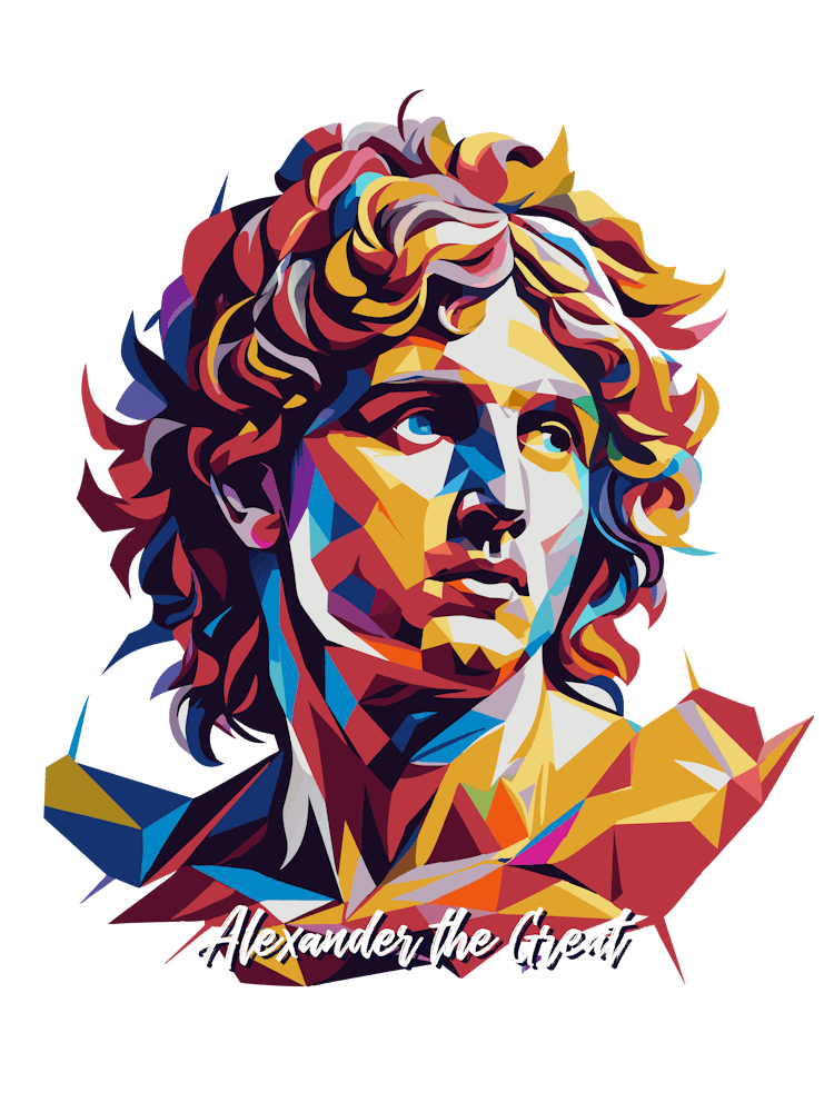 Alexander The Great Portrait WPAP Pop Art