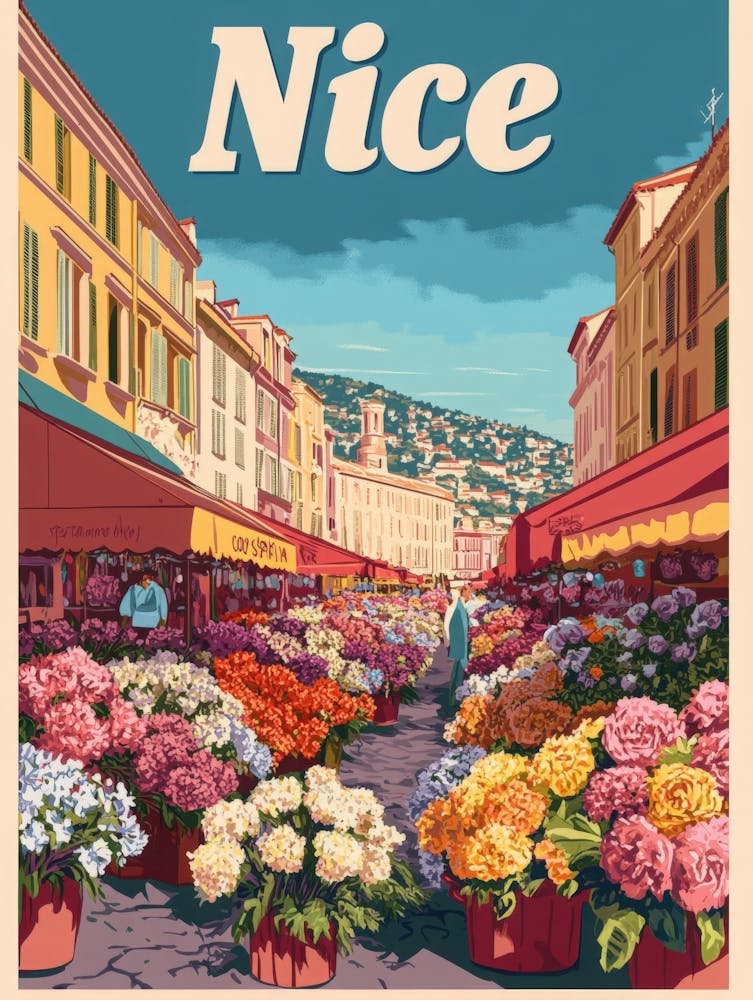 Aihrgdesign A Classic 1960s Travel Poster For Nice 1