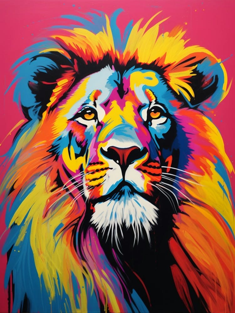 Löwenporträt Pop Art 3