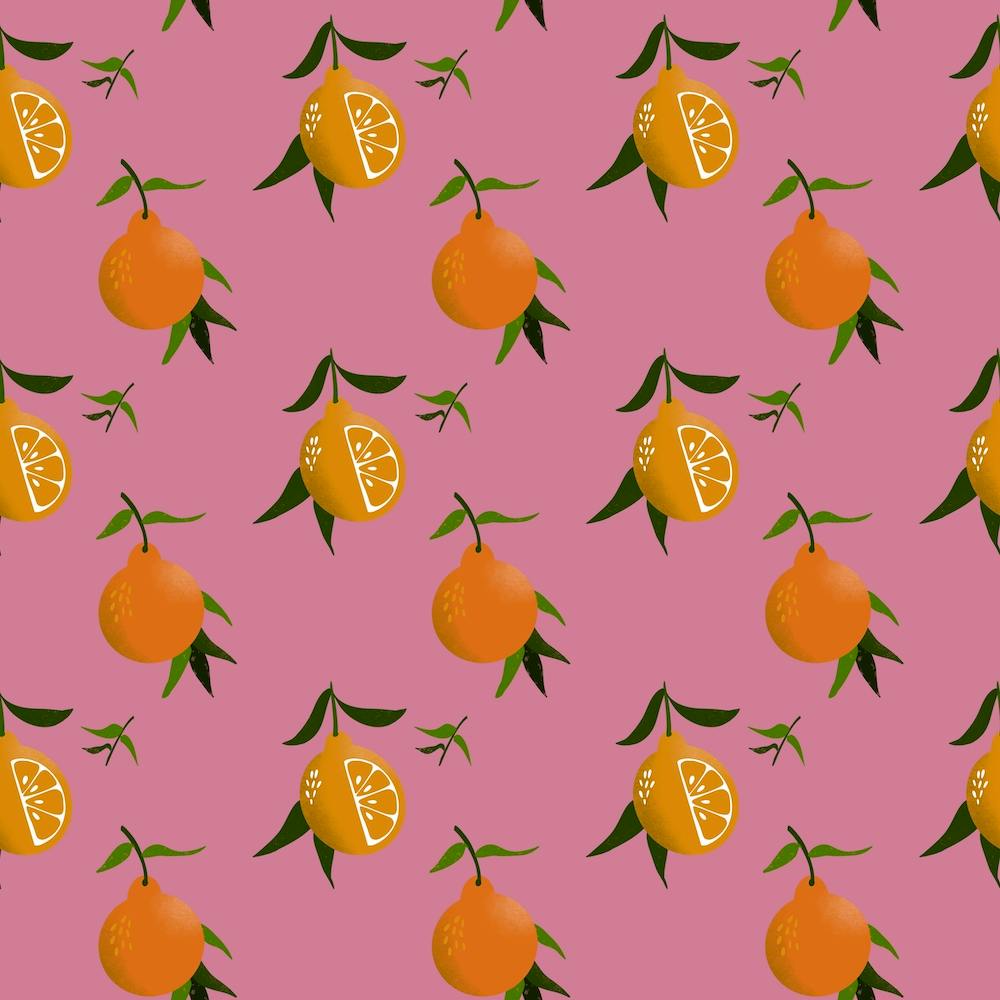 Orangen auf einem rosafarbenen Hintergrund