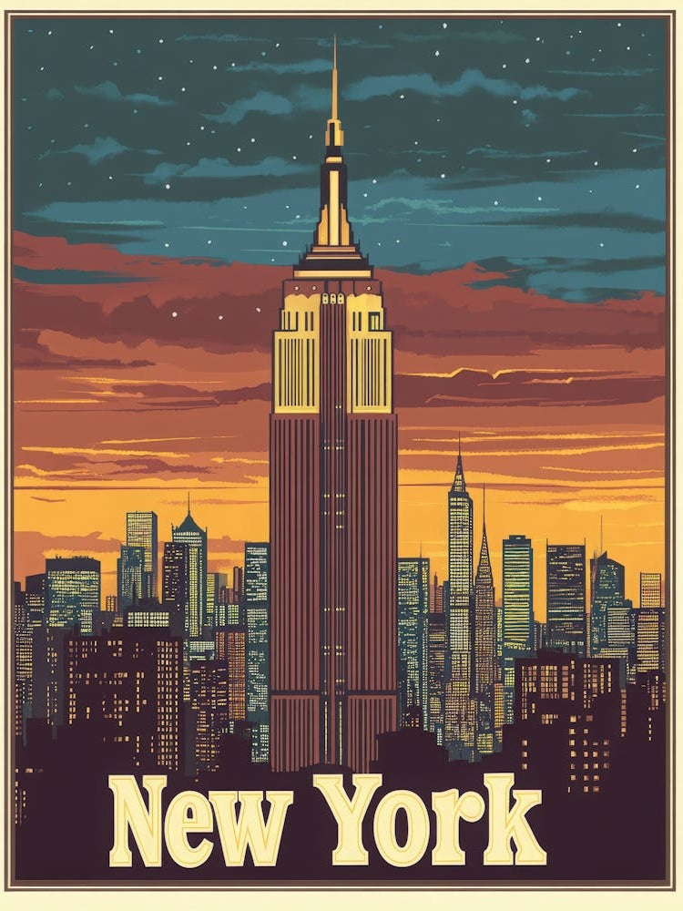Aihrgdesign A Vintage Travel Poster Of New York Featuring The Fc00e658 490b 4c8b 84c6 7192310b7caf 3