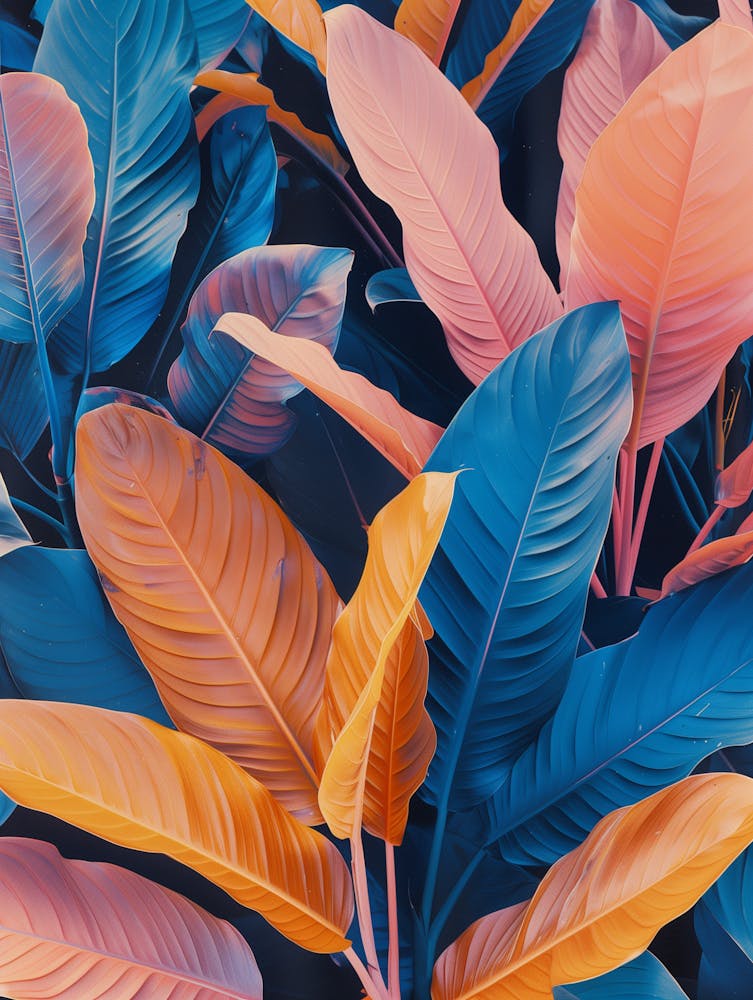 Pastel Tropical Leaves