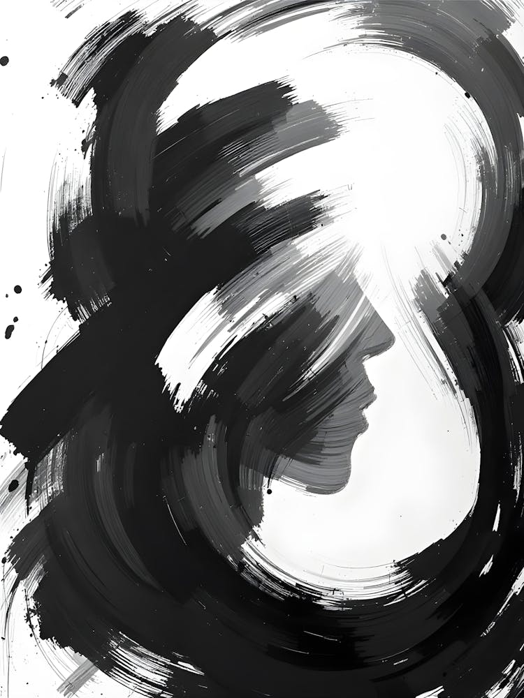 Black And White Abstract Painting