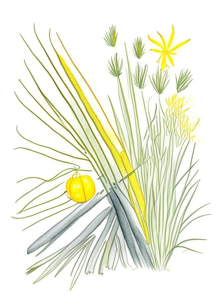 Lemon Grass Spices And Herbs Pencil Illustration 5
