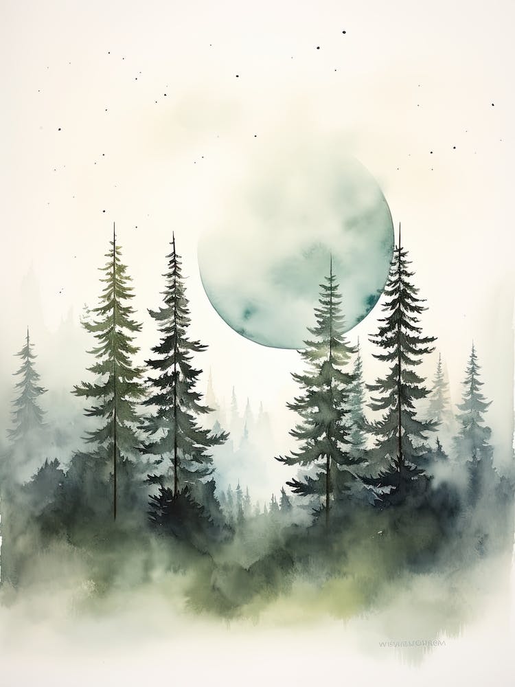 Watercolour Of Ngorongoro Forest   Tanzania 4