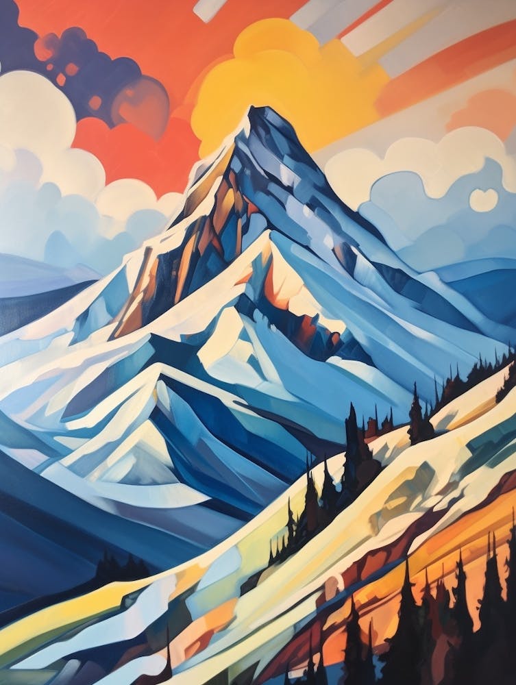 Mount Elbrus Russia 2 Mountain Painting