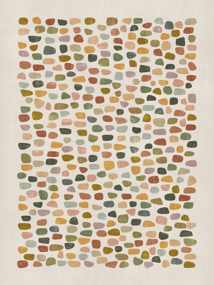 Galets Multicolores en vert, jaune et rose