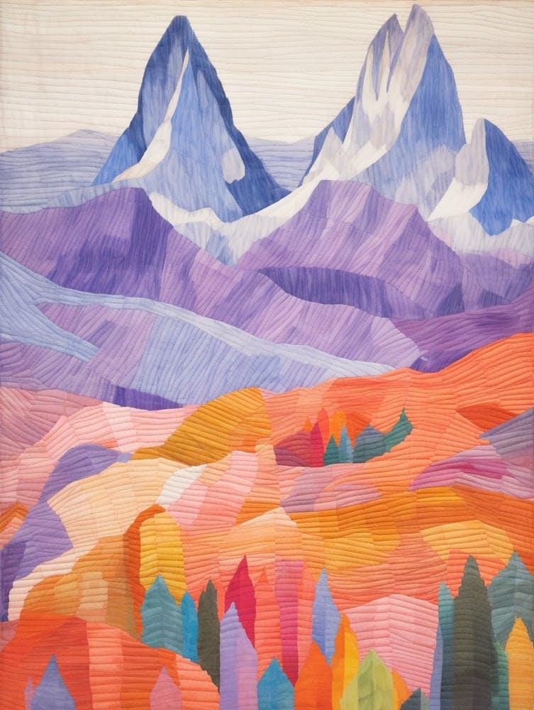 Grand Teton United States 2 Colourful Mountain Illustration