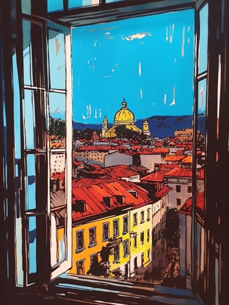A Window View Of Vienna In The Style Of Pop Art 1