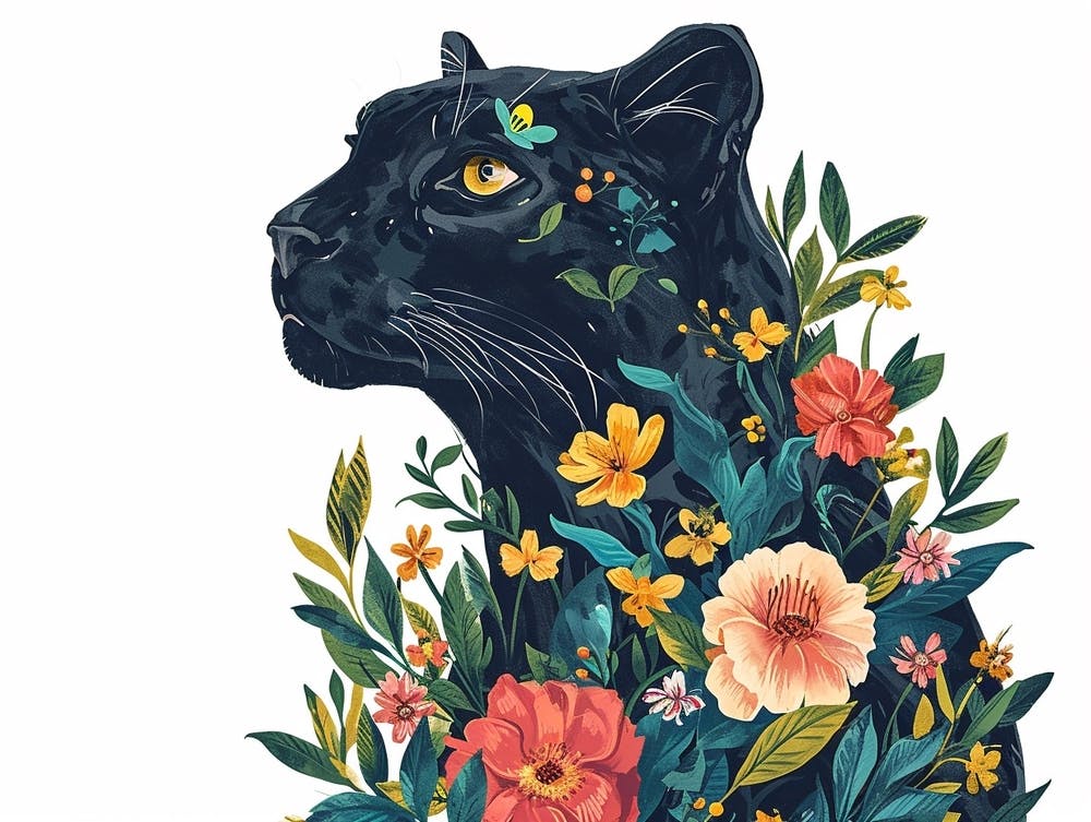 Little Floral Black Panther 1