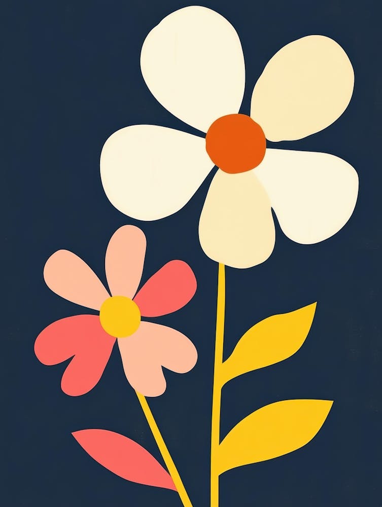 Flowers On A Blue Background 5