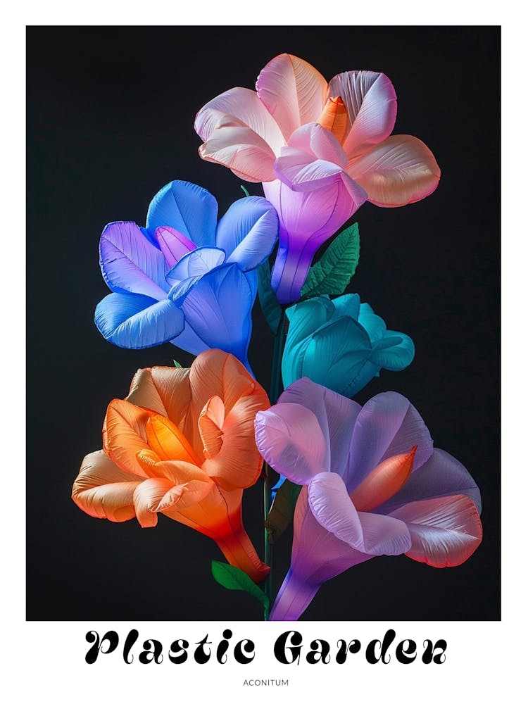 Bright Inflatable Flowers Poster Aconitum 1