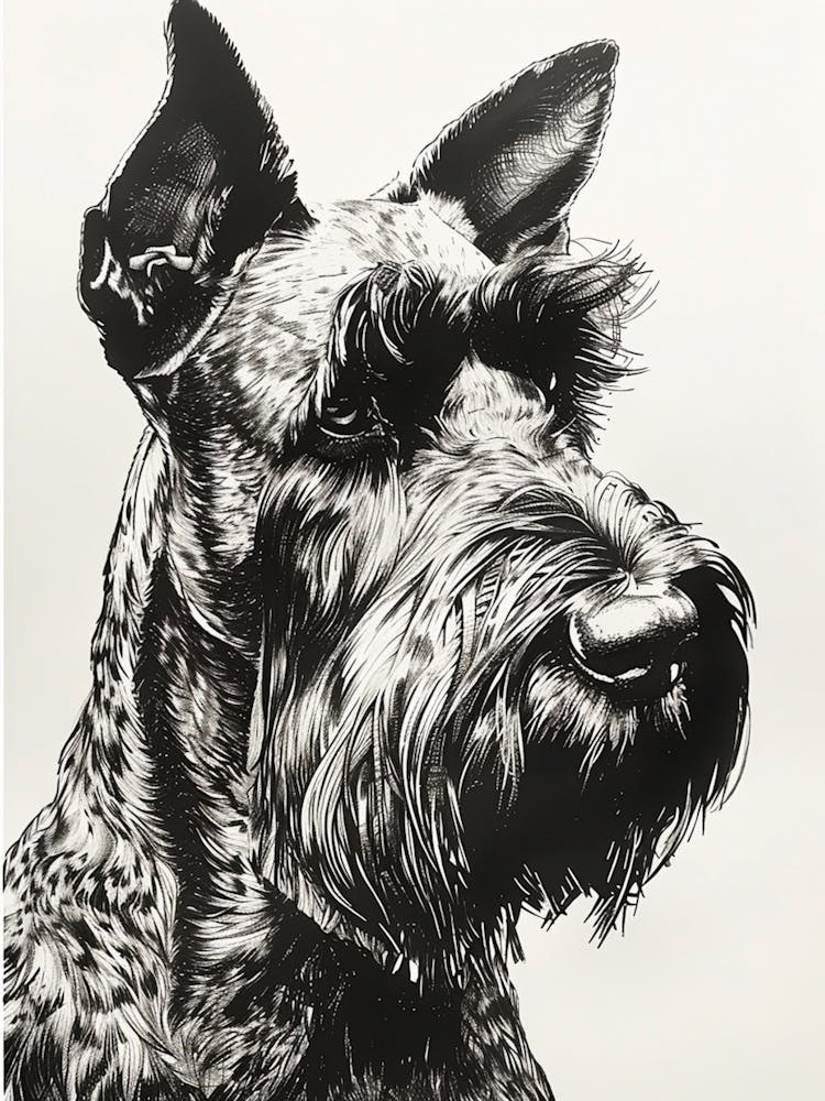 Giant Schnauzer Line Sketch 3