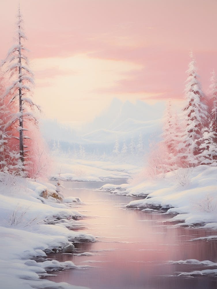 Dreamy Winter Painting Lapland Finland 3