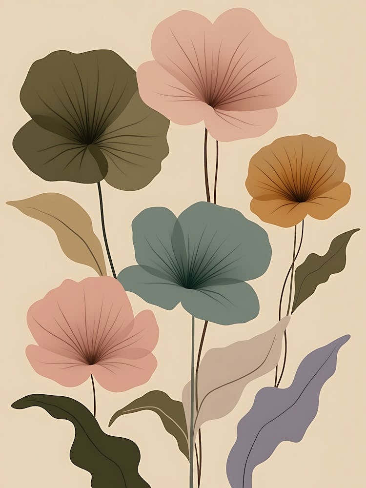 Delicate Petals in Warm Neutral Tones