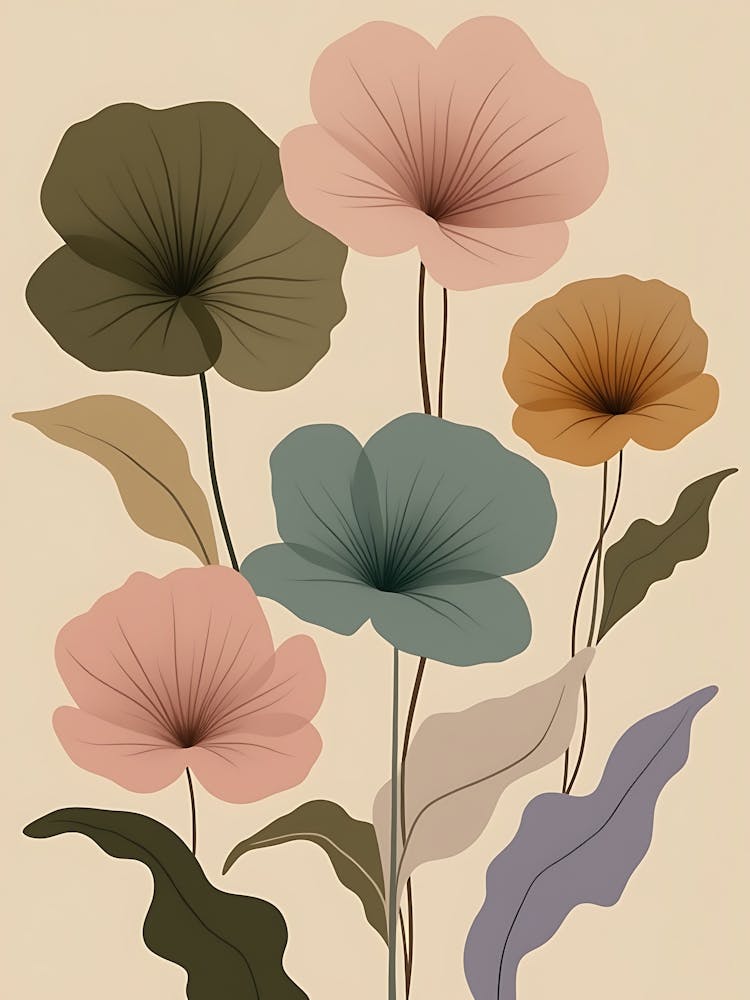 Delicate Petals in Warm Neutral Tones