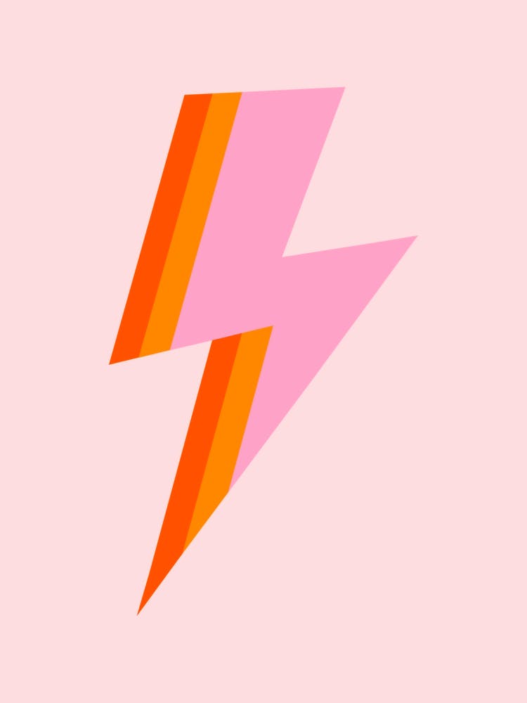 Lightning Bolt in Pink and Orange Stripes