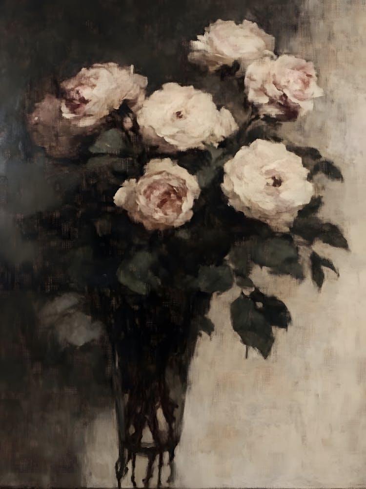 Vintage Flower Roses In A Vase 11