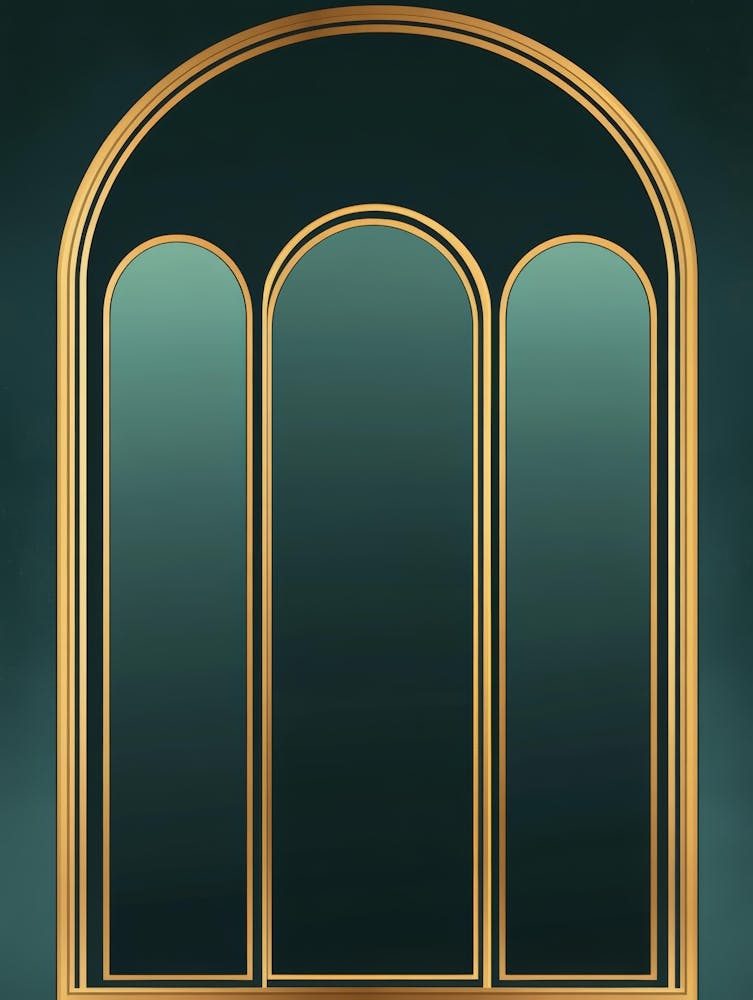 Gold Frame On A Green Background