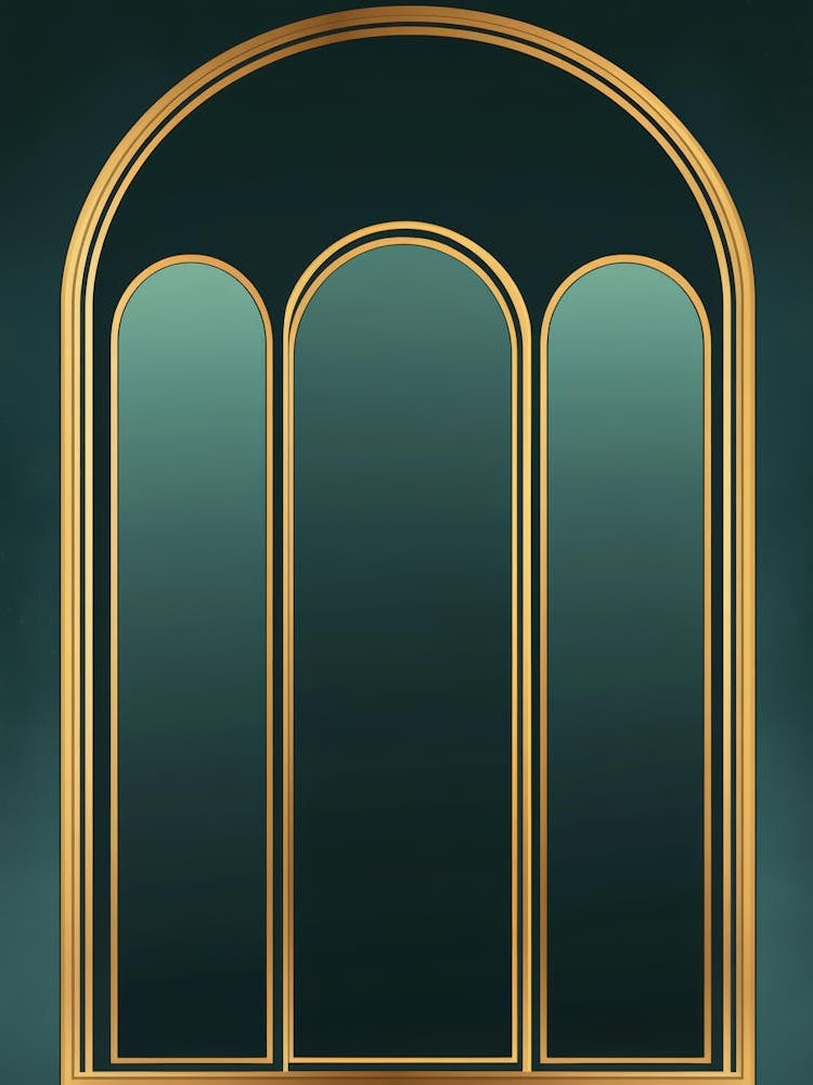 Gold Frame On A Green Background