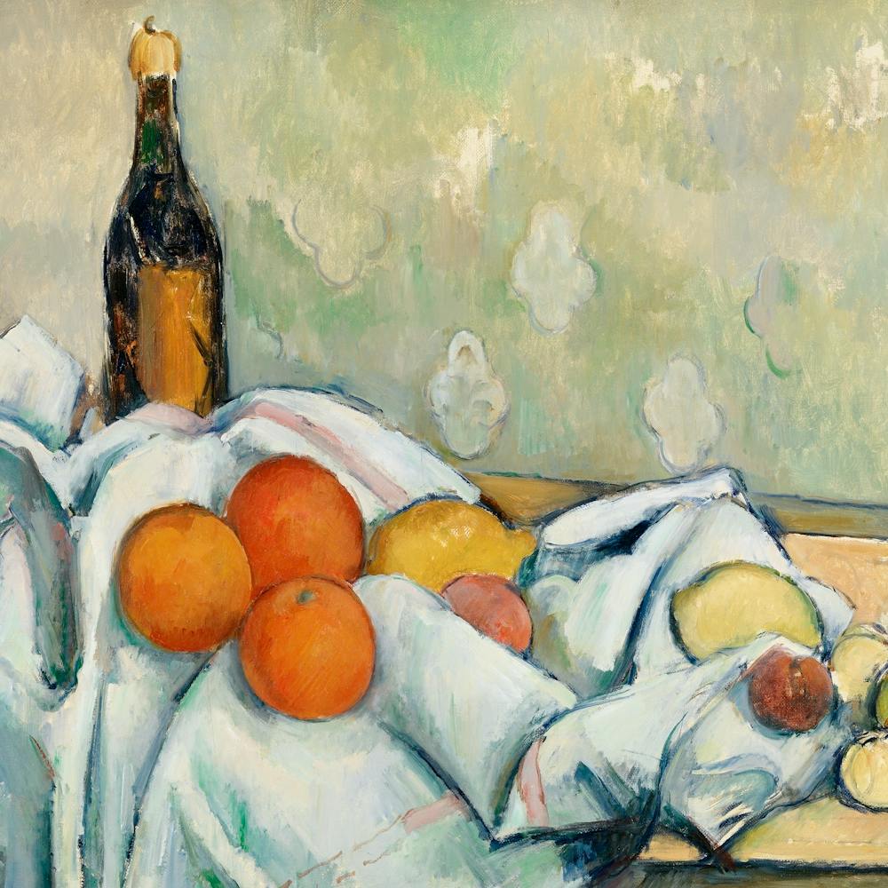Paul Cezanne Still Life With Fruit And Bottle