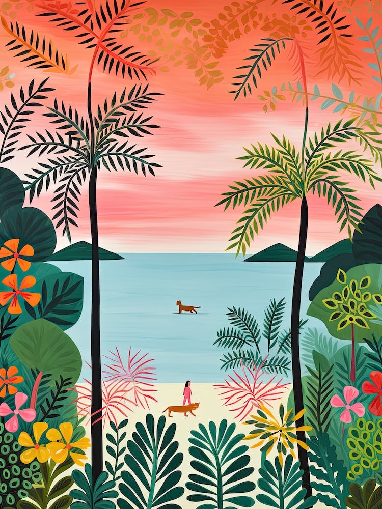 Miami Beach, Florida, Matisse And Rousseau Style 7 Art Print by Travel ...