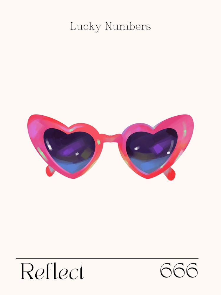 Heart Sunglasses Retro Reflect Angel Numbers 666