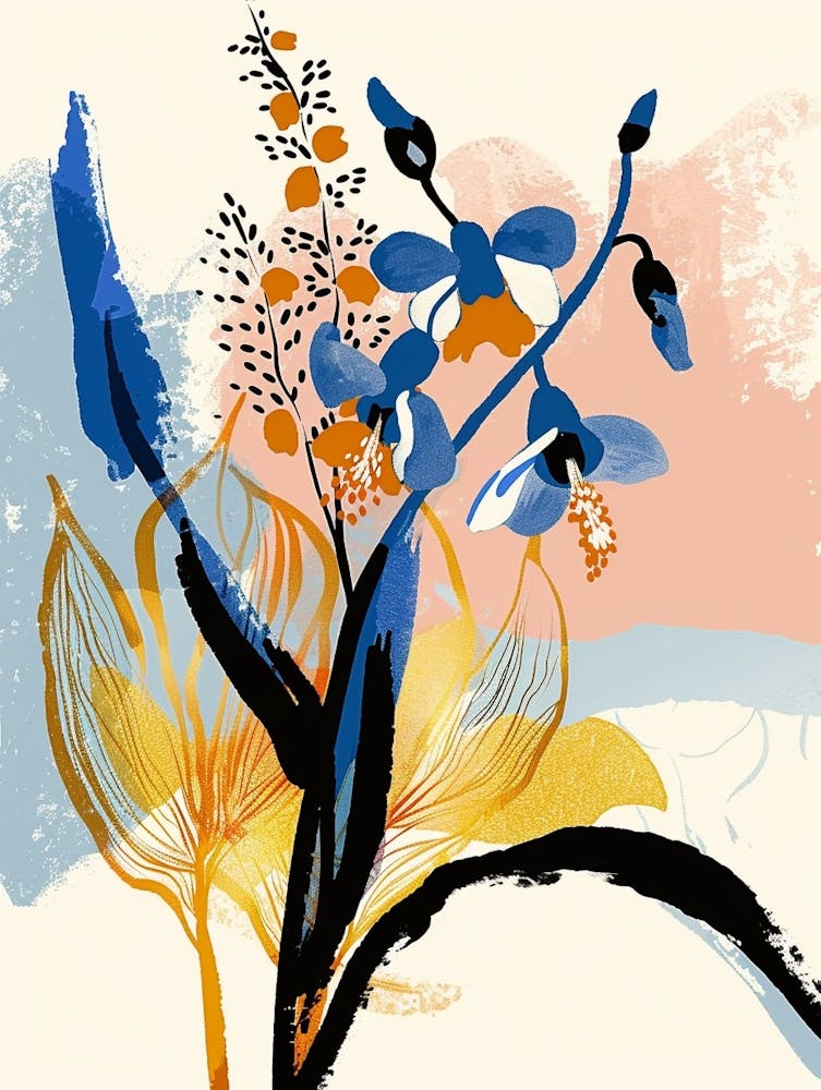 Colourful Flower Illustration Forget Me Not 2