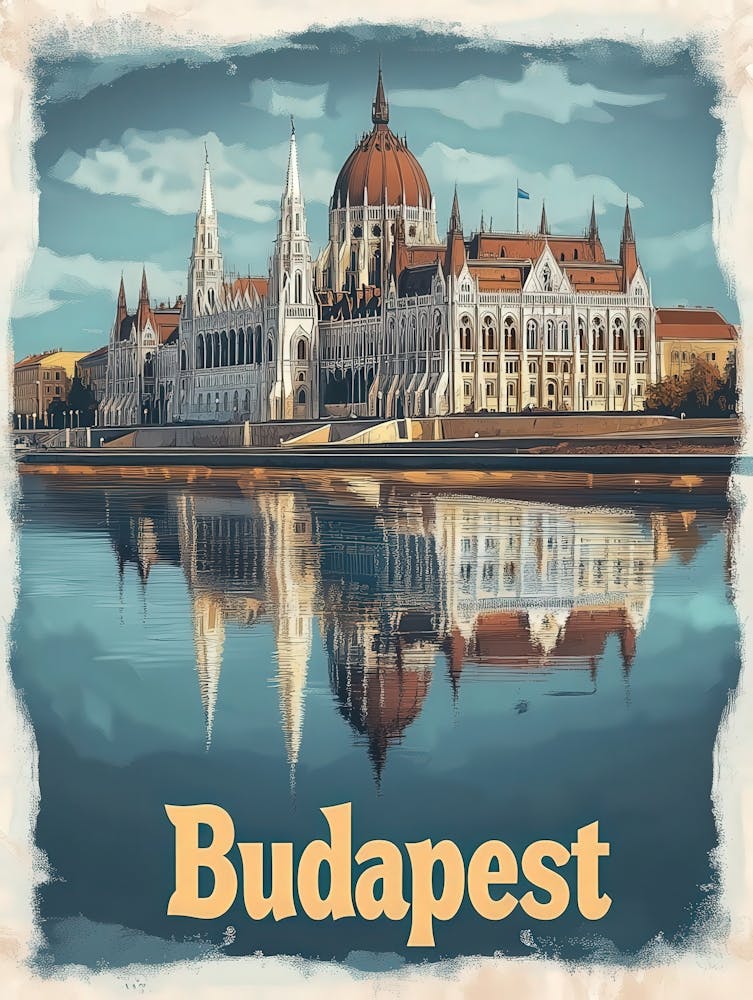 Aihrgdesign A Classic 1960s Travel Poster For Budapest