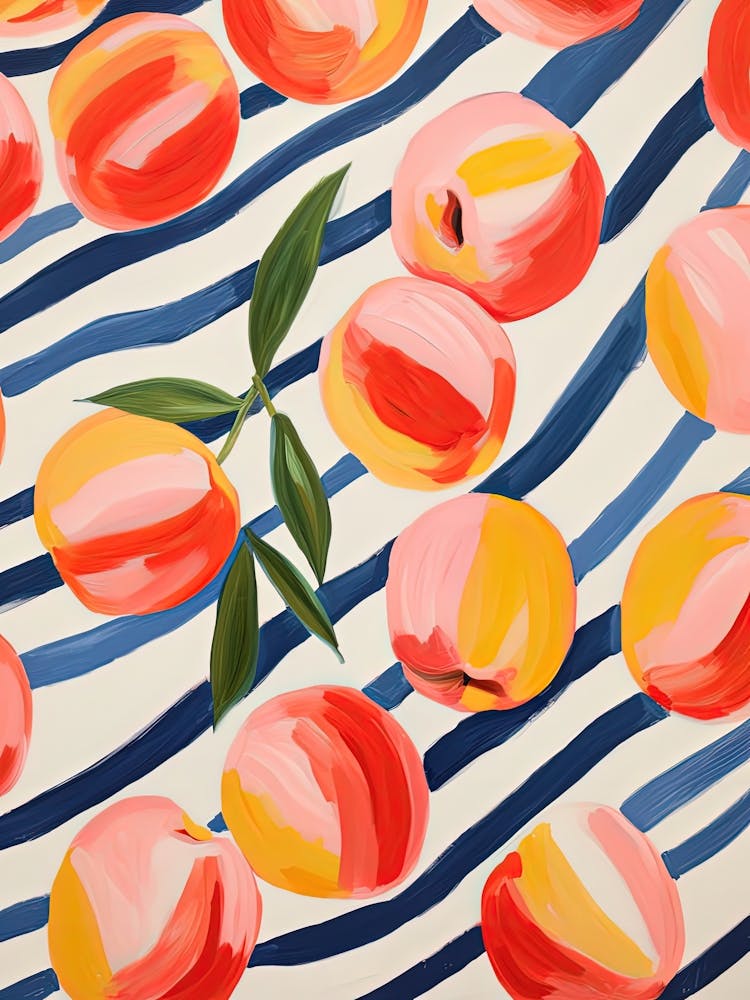 Peaches Fruit Summer Illustration 3