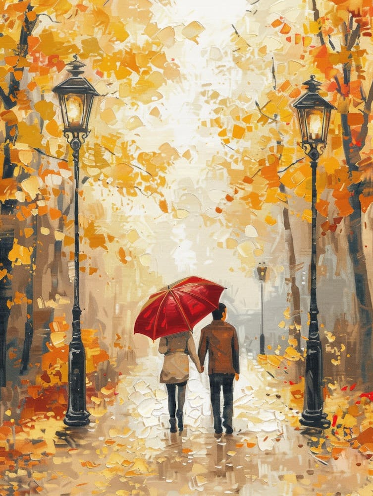 Couple Walking In The Park