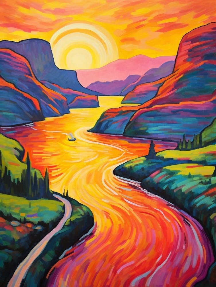 Columbia River Washington Retro Pop Art 5