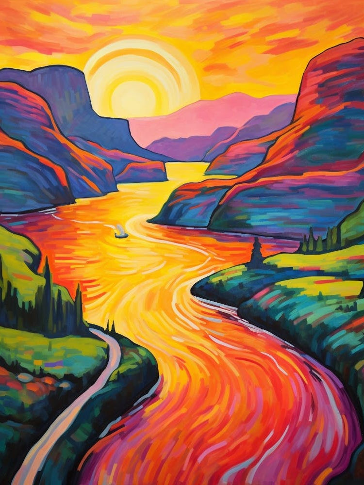 Columbia River Washington Retro Pop Art 5