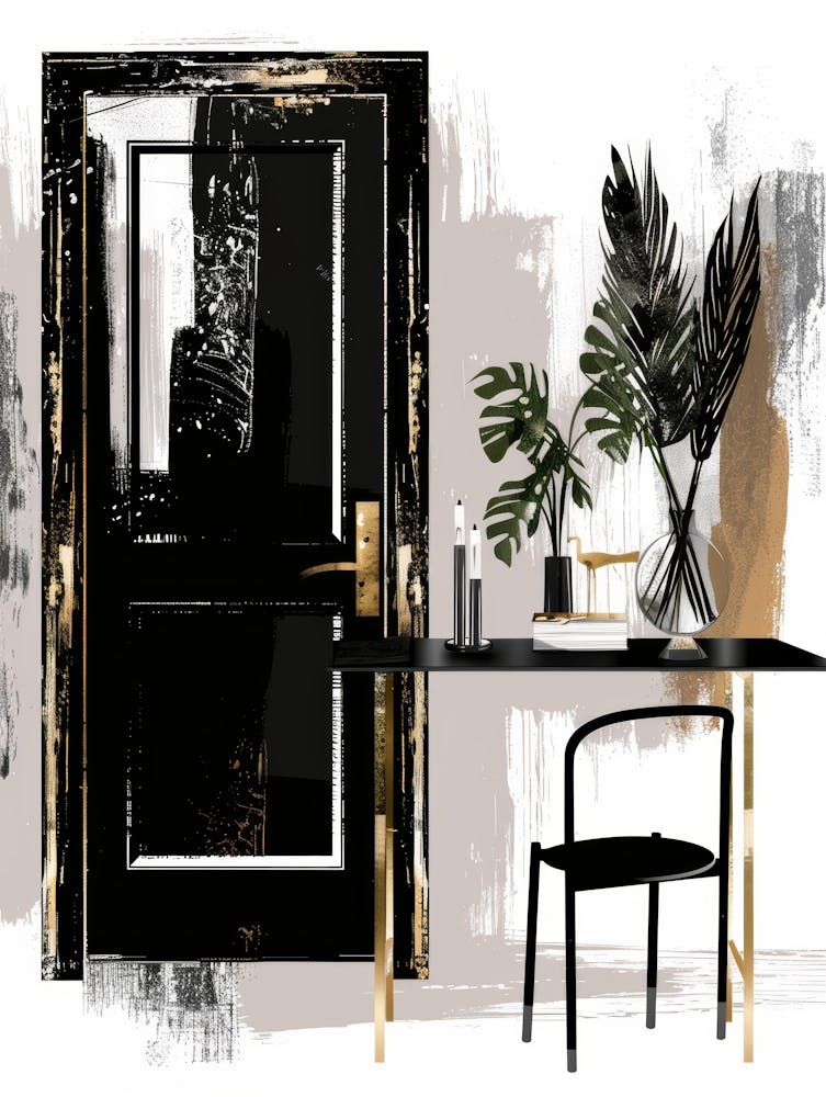 Black And Gold Door
