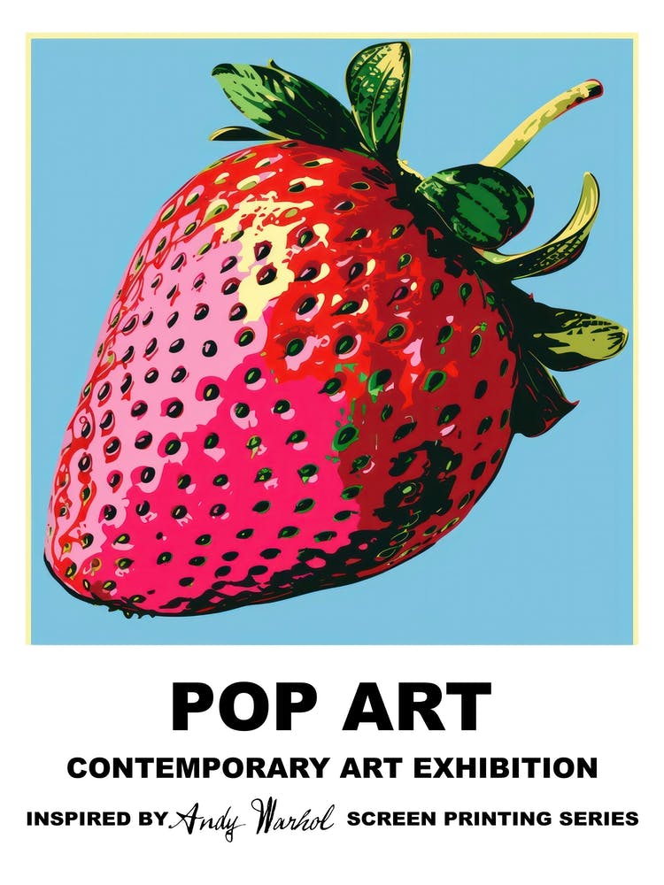 Poster Big Strawberry Pop Art 3