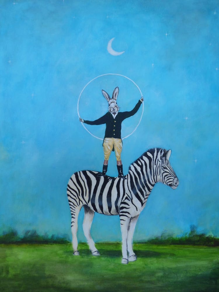Zebra With Rabbit