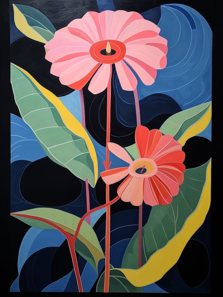 Gerbera Daisy 1 Hilma Af Klint Inspired Flower Illustration
