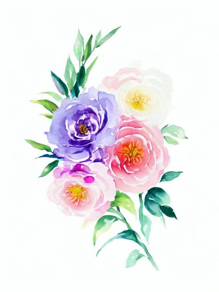 Rose 3 Watercolour Flower
