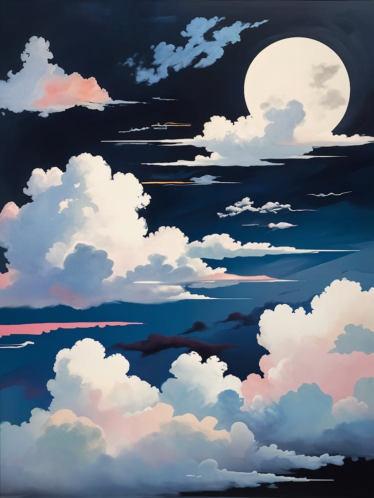 Full Moon And Clouds no1