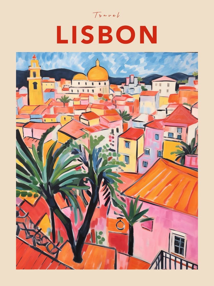 Lisbon Portugal 8 Fauvist Travel Poster
