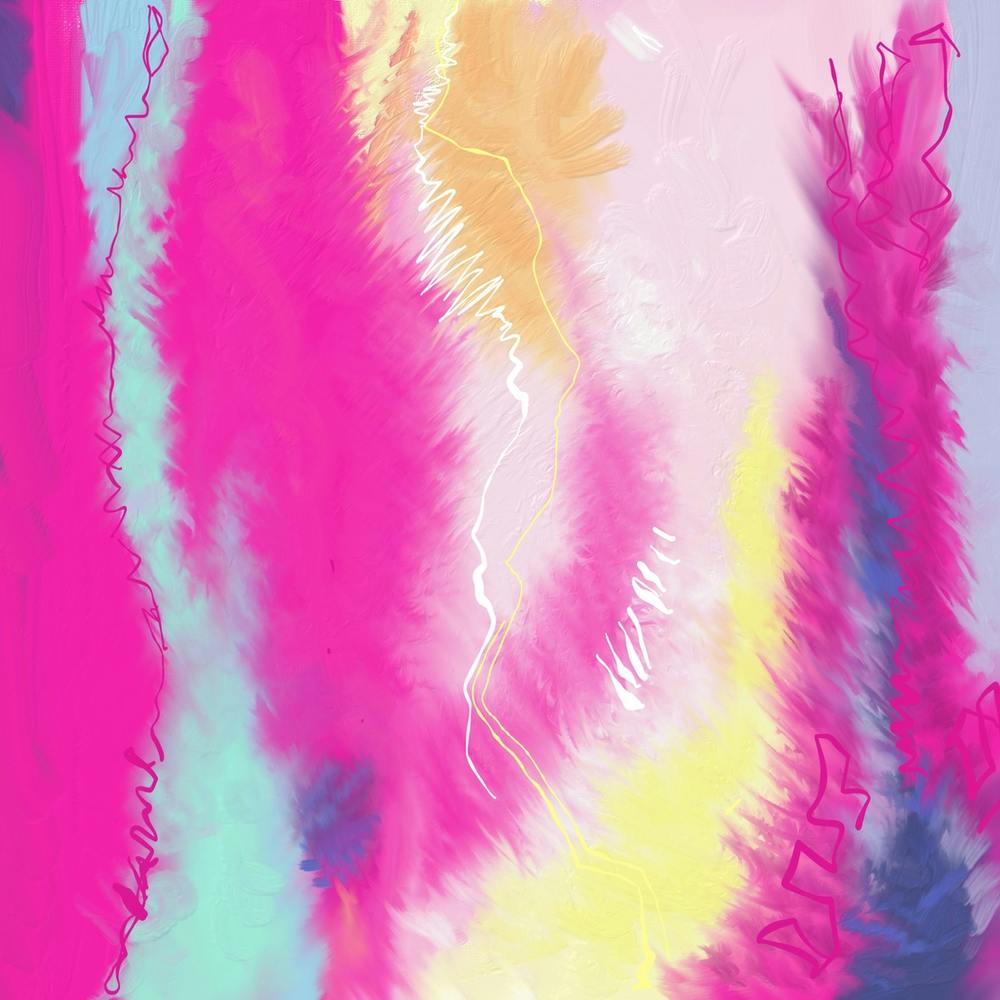 Bright Pink Oil Paint Abstract