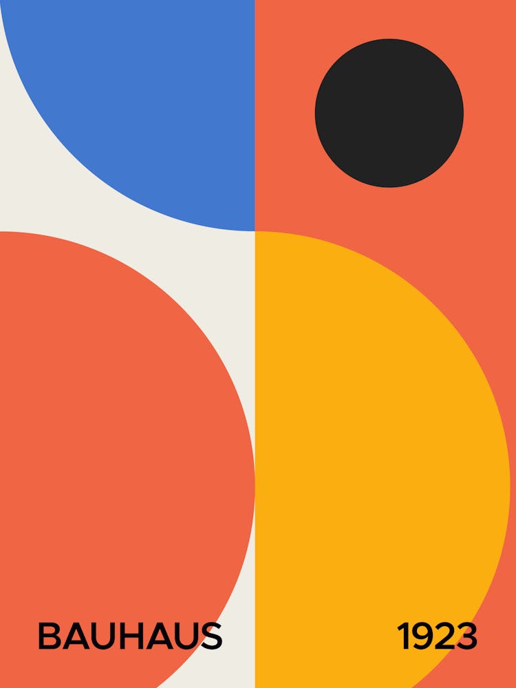 Bauhaus Exhibition 1923 Pattern 02, Bauhaus, Vintage, Retro, Pop, Modern, Zeitgenössisch, 70er, 90er, Farbig, Europäisch, Ausstellung, Museum, Abstrakt, Geometrisch, Kreise