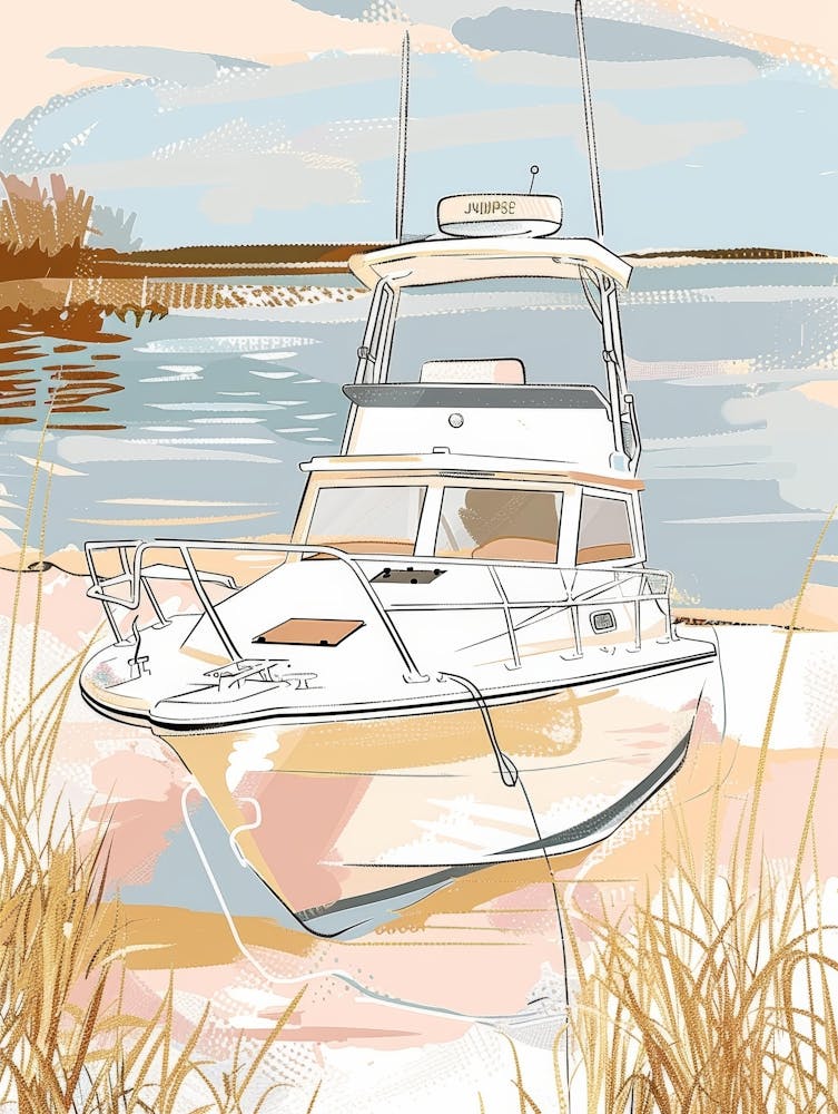 Boat On The Beach Vector