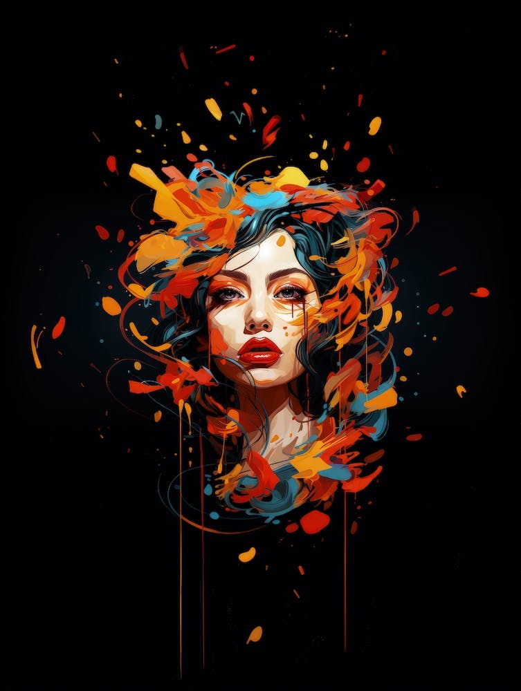Woman abstracted Pop ART
