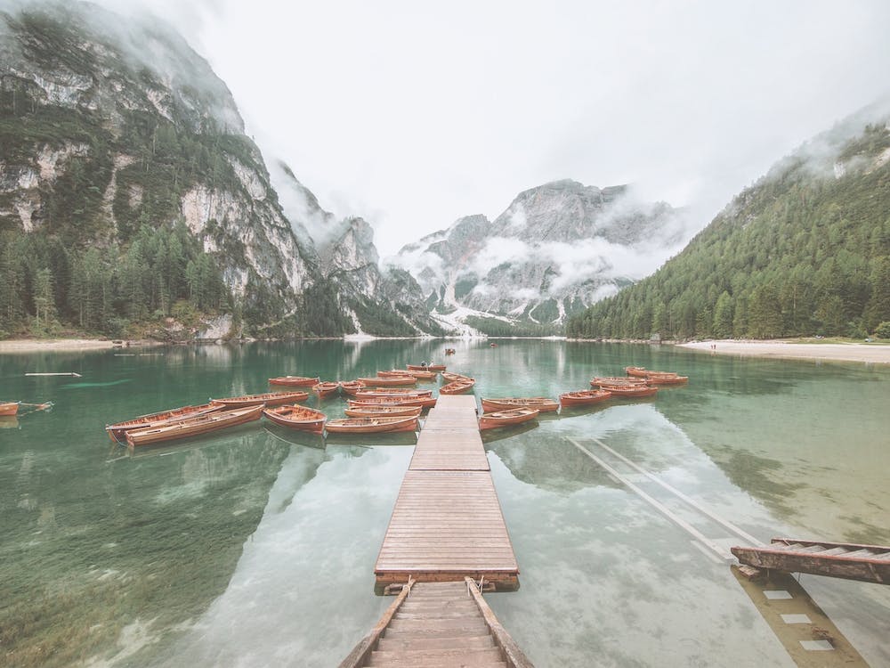 Canoes On Canadian Lake