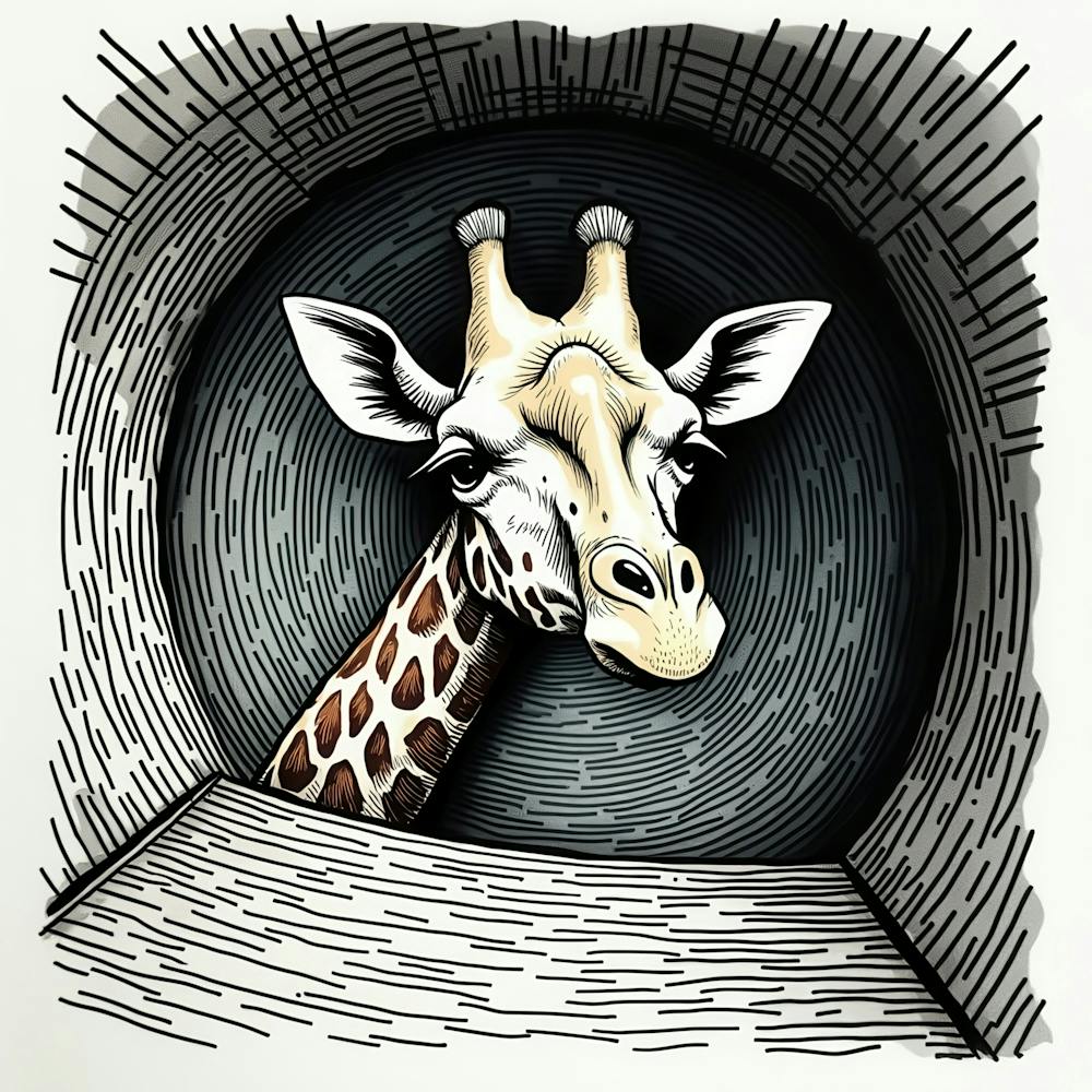 Giraffe In A Tunnel