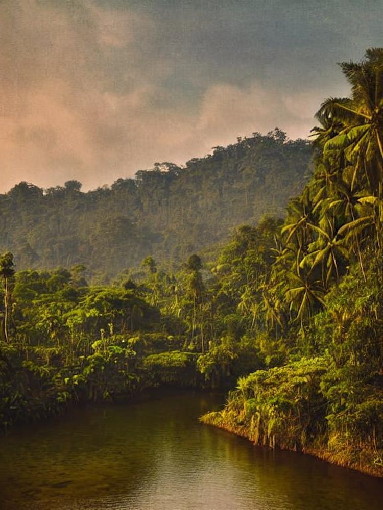Tanjung Puting National Park Indonesia Vintage Poster